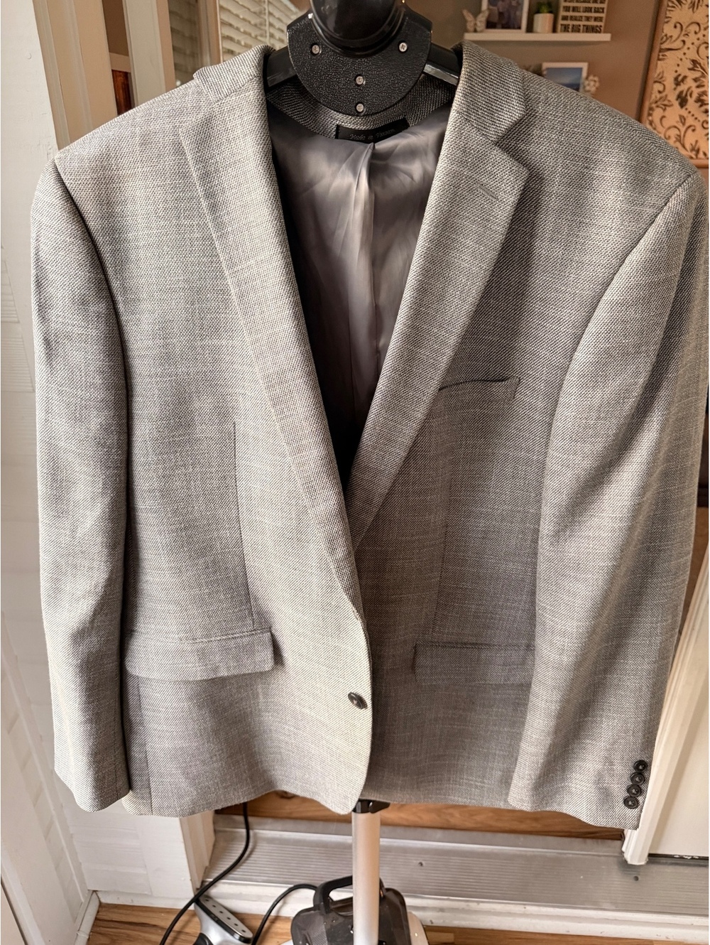 Van Heusen Men's Slim Fit Gray Blazer Suit Jacket Size Regular M